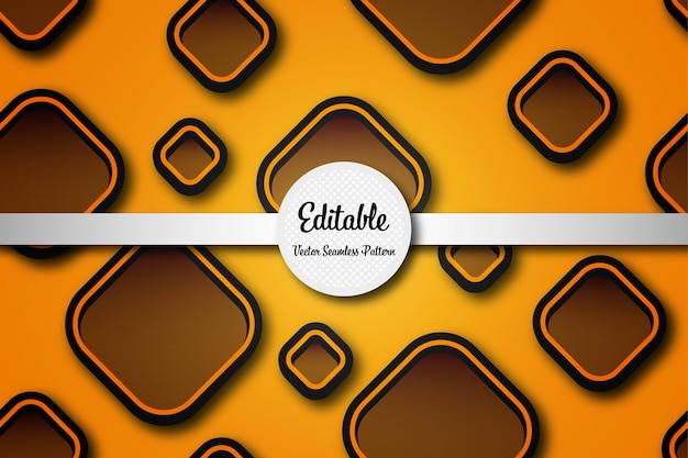 editable yellow diamond seamless vector pattern with modern style