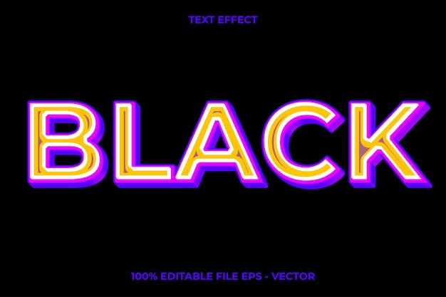 Editovatelný textový efekt – černý