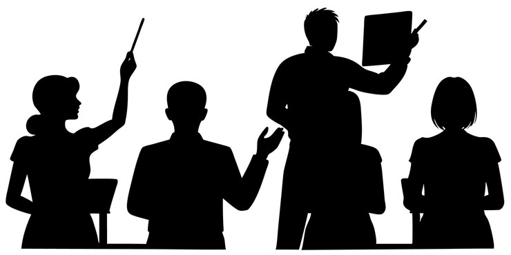 Vektor educational teacher silhouettes vector graphics and artwork