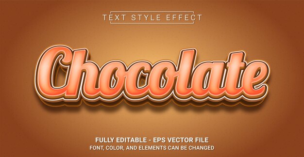 Efekt textového stylu Chocolate, upravitelná grafická šablona textu