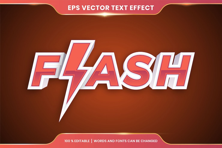 Vektor efekt textu blesk, upravitelný koncept