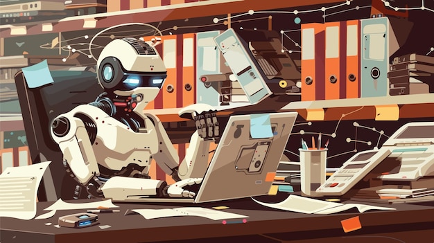 efficient multitasking robot in professional ai office environment
