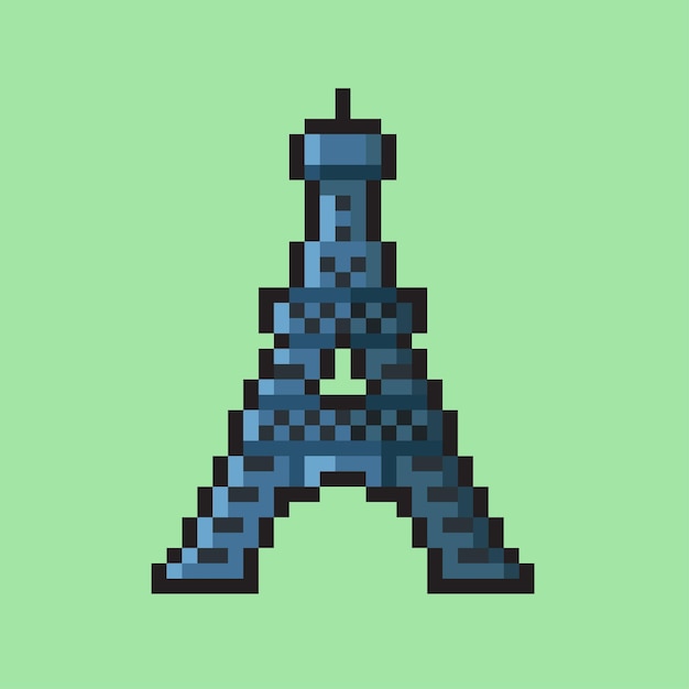 eiffel tower in pixel art style