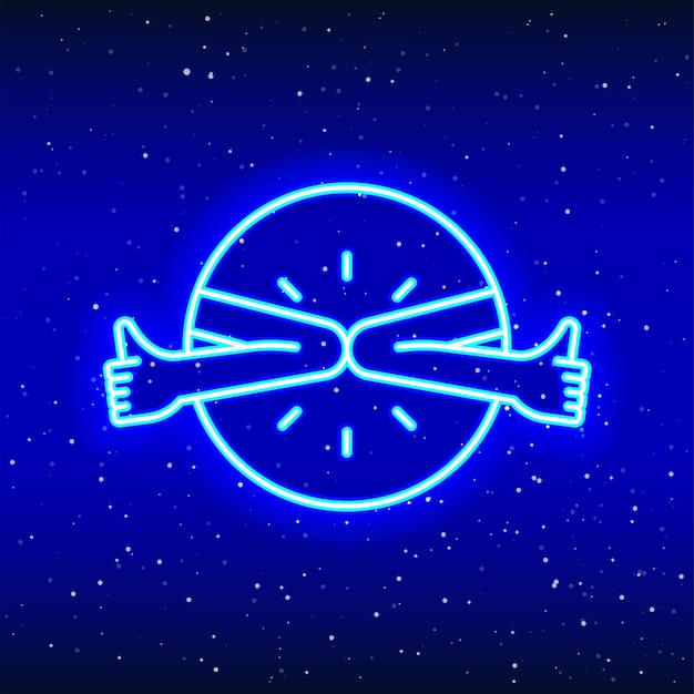 elbow salute neon luminous elbow to elbow salute design confirmation mark linear pandemic contact