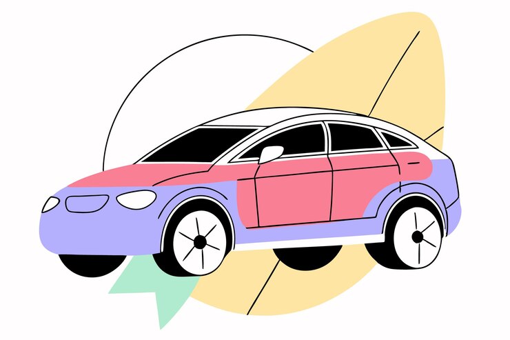 Vektor electric car illustration art on white background