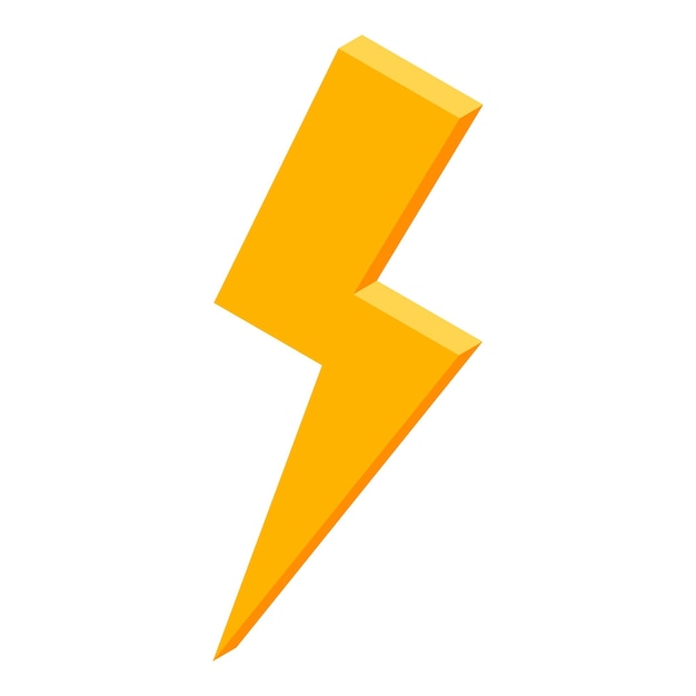 Electric thunderbolt icon Isometric of electric thunderbolt vector icon for web design isolated on white background
