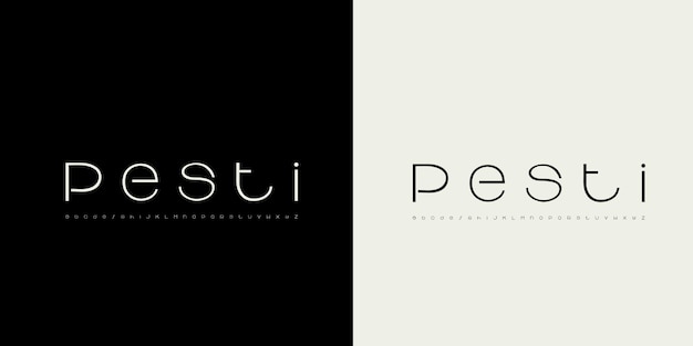 elegant modern serif alphabet font set minimalist futuristic classic lettering design