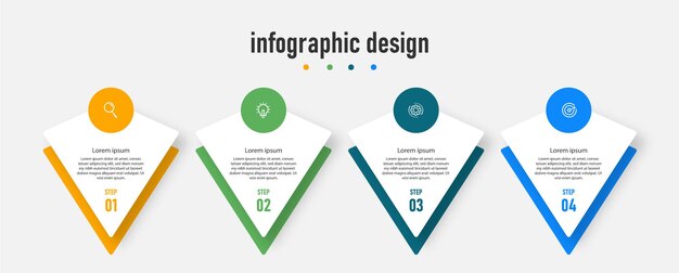 Elegant steps infographic design template with 4 step Premium Vector