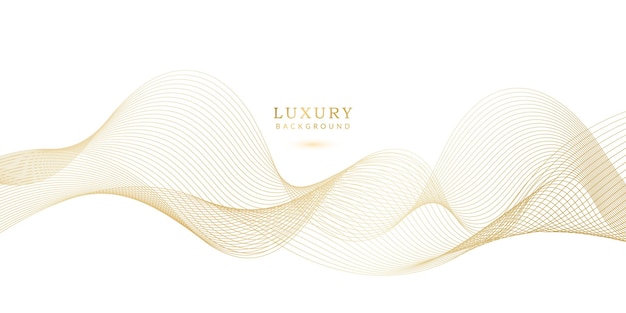 Elegant White Background with Gold Gradient Waves Abstract Design Element