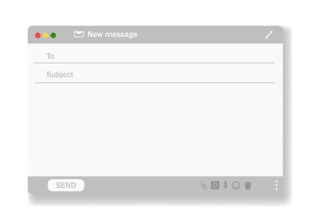 email blank template internet mail frame interface for mail message