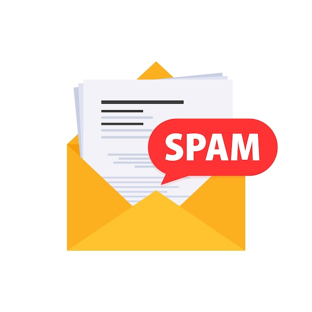 email spamming attack email box hacking spam warning vector stock illustration