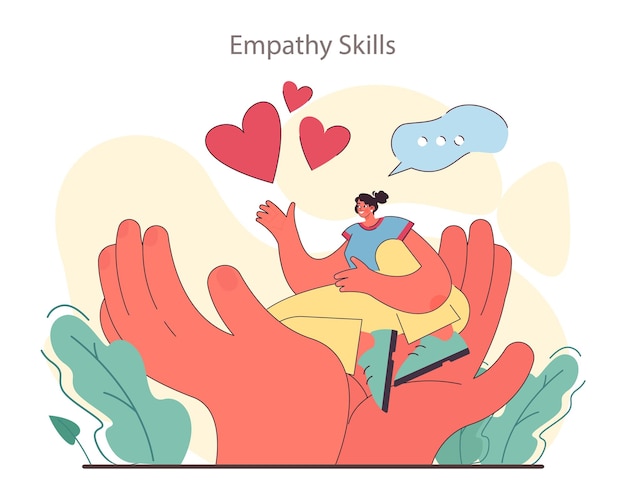 Empathy skill development person with deep understanding of emotions and sympathy selfdevelopment
