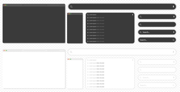 empty browser window empty web page mockup browser window mockup search bars search bar tool bar
