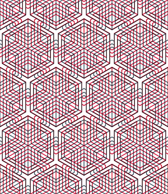 Endless colorful symmetric pattern, graphic design. Geometric intertwine optical composition, clear EPS10.