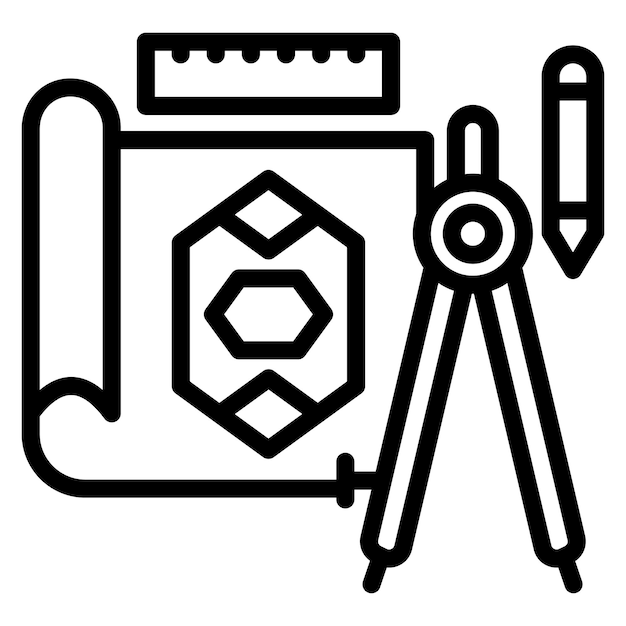 Engineering Diagram icon vector image Can be used for Engineer in Mechanics