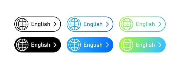 english icons in different styles colored select english vector icons