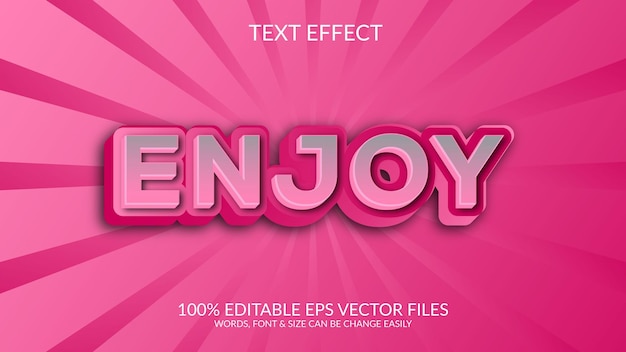 Enjoy 3D Vector Editable Text Effect Design