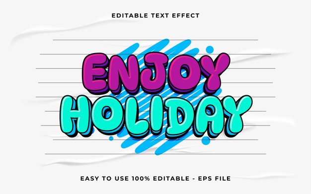 enjoy holiday 3d editable vector text effect simple style text effect