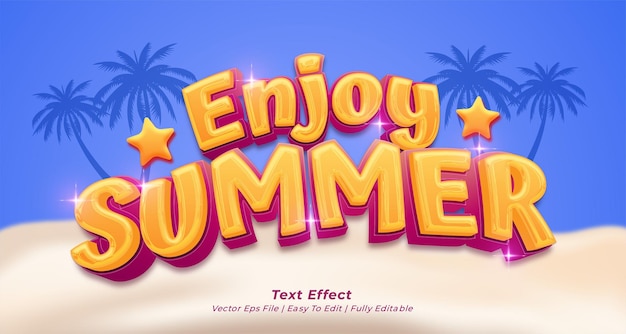 enjoy summer text effect with editable 3d text style