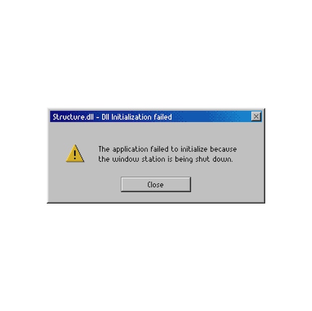 Error window message dll initialization failed