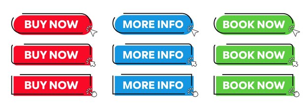 Explore Buttons with Click cursor or arrow point Modern Simple Web Action Button Vector