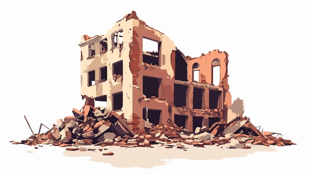 exploring abandoned architecture ruins on white background for design projects
