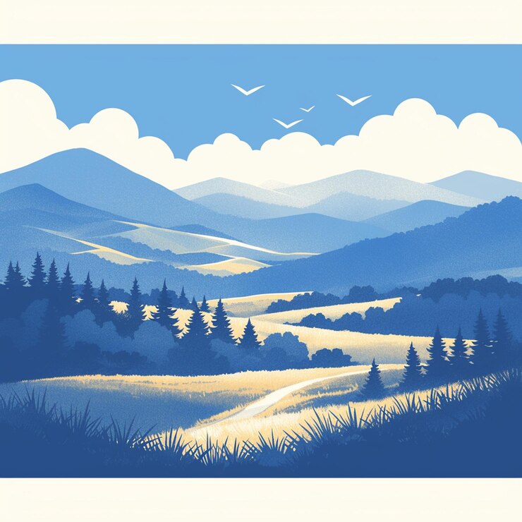 Vektor exploring the scenic blue ridge mountains of north carolina