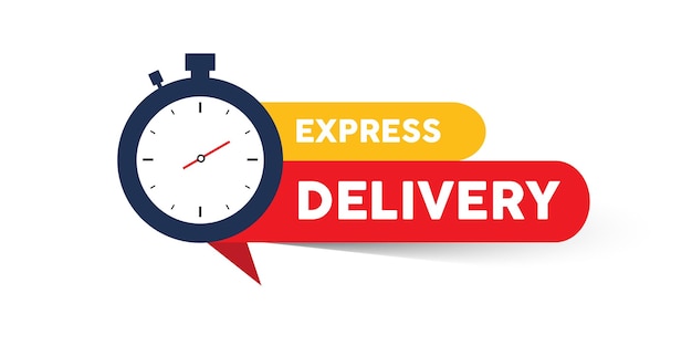 express delivery label design timer icon with inscription for express service vector illustration