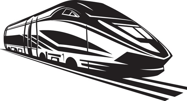 Express Zoom Emblematic Black Logo for Bullet Train Velocity Voyager Streamlined Vector Icon for Hi