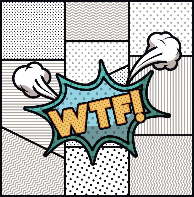 Vektor expression bubble with wtf pop art style