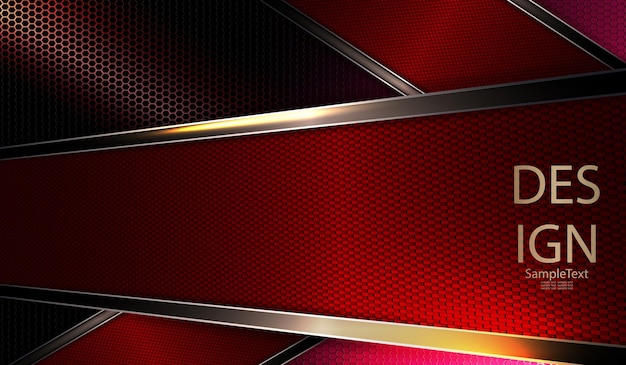 exquisite geometric geometric background in red with a textured grille and shiny trim