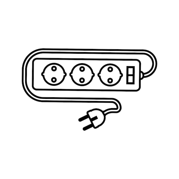 Extension cord simple vector icon