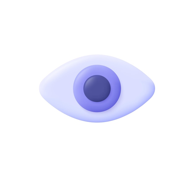 Eye Identification health research optics concept 3d vector icon Cartoon minimal style