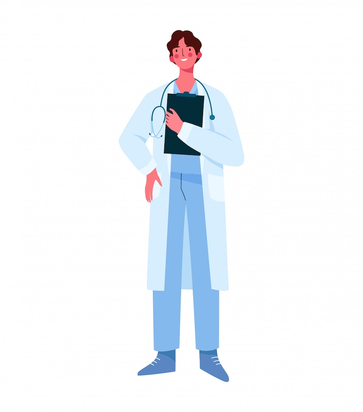 Vektor family male doctor with stethoscope