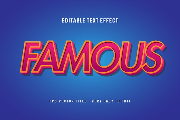 famous - text effect premium , editable text