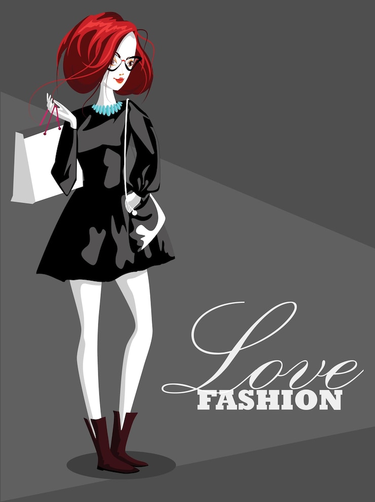 Vektor fashion woman with shopping bag vector