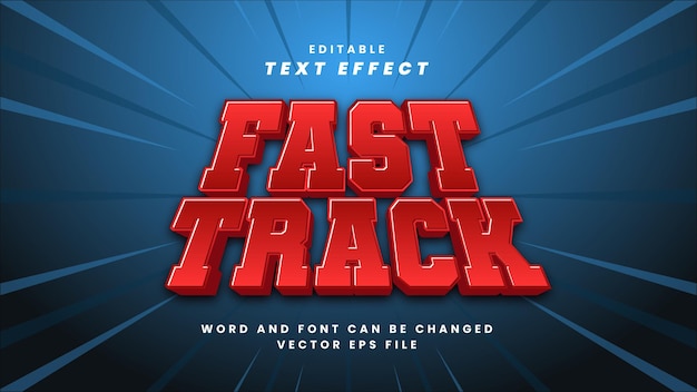 Fast track editable text effect in modern 3d style