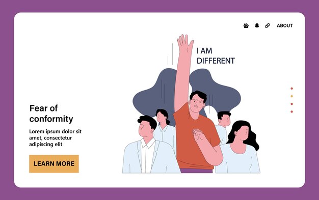 Fear of conformity emotional struggle and existential fear of embracing individuality in a
