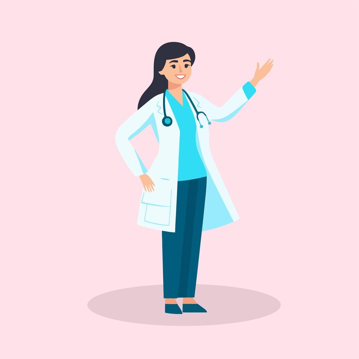 Vektor female doctor vector flat illustration