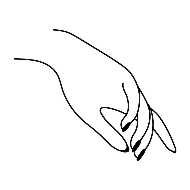 Female hand line art gesture