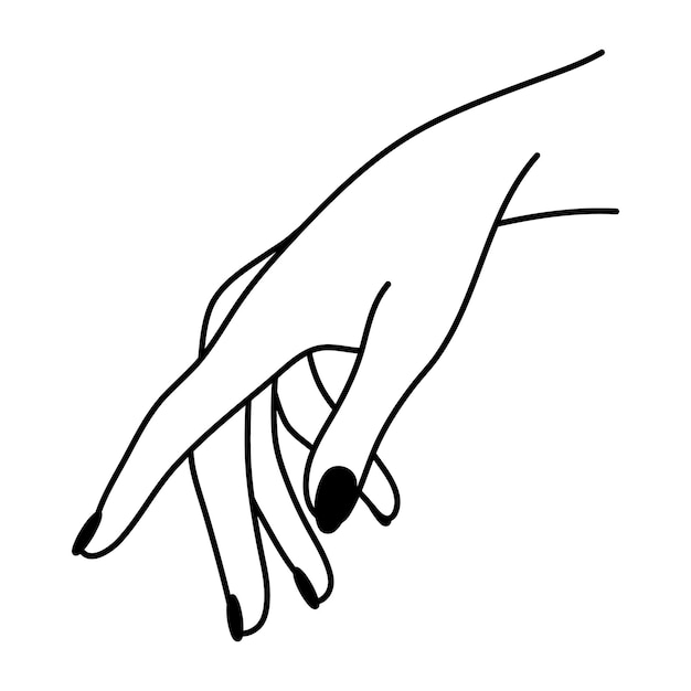 Female hand line art gesture