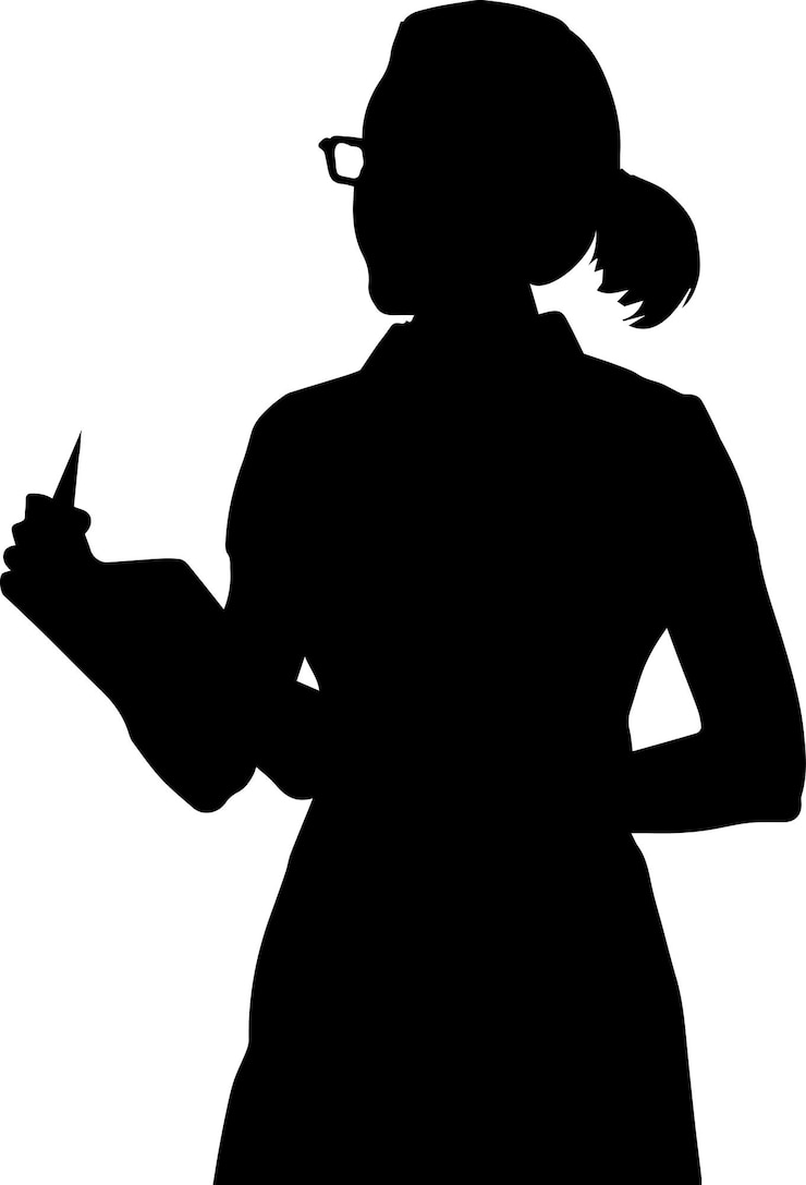 Vektor female teacher vector silhouette 15