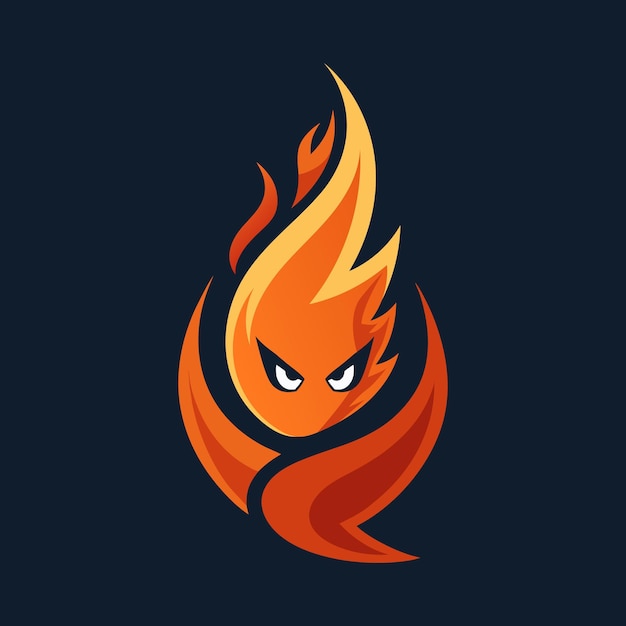 Fierce Flame Mascot Logo Icon Modern Fiery Character Design