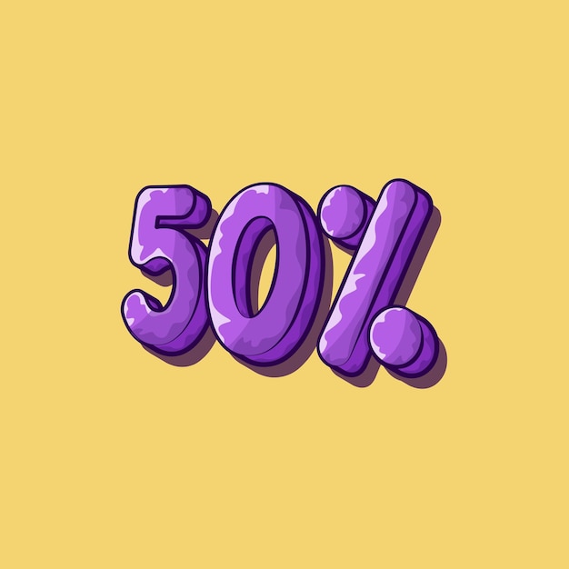 Fifty Percent Discount Vector Illustration