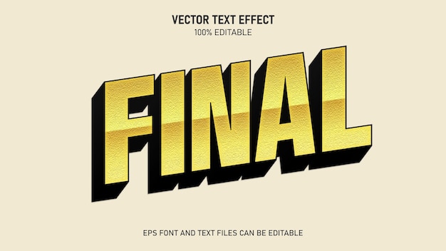 final 3d text style editable text effect