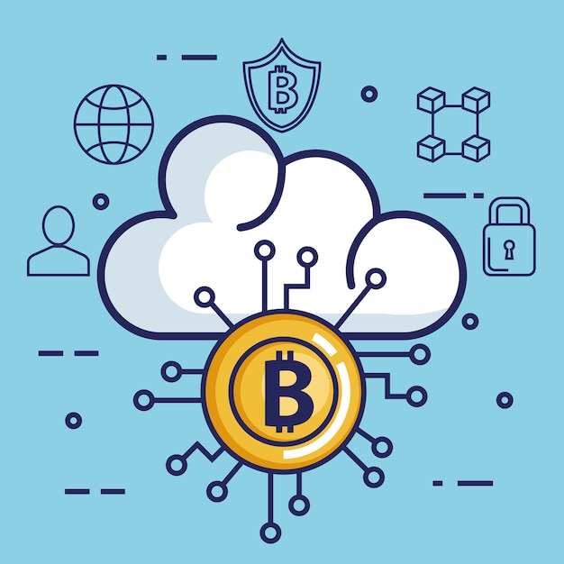 finance with bitcoin icons