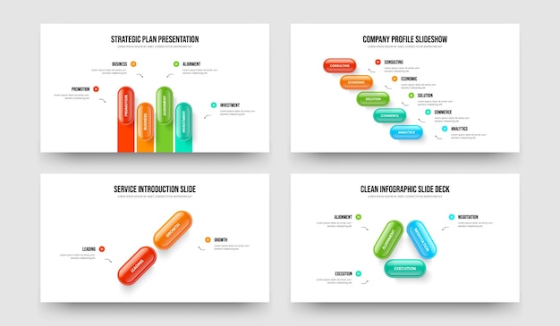 financial briefing four five two three step diagram slideshow design vector illustration collection