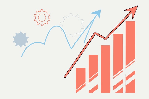 financial growth and business progress chart modern flat vector style