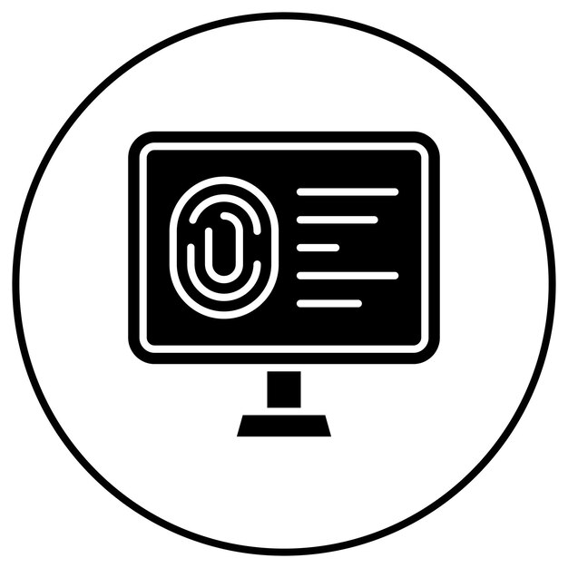 fingerprint database icon vector image can be used for crime and law