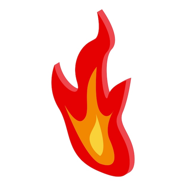 Fire flame icon Isometric of fire flame vector icon for web design isolated on white background